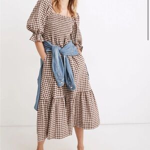 Madewell Gingham midi dress